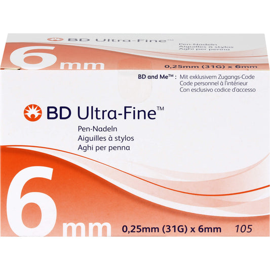 BD ULTRA-FINE Pen-Nadeln 6 mm 31 G 0,25 mm 105 St