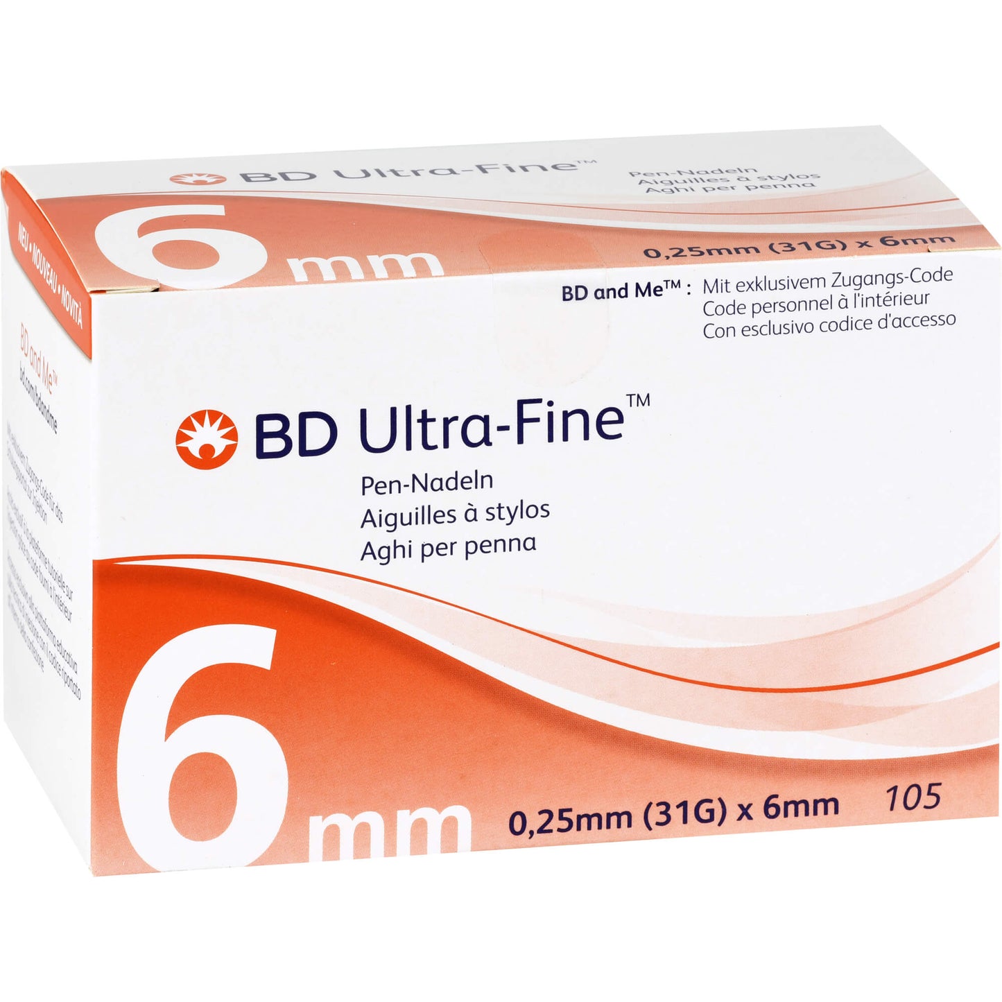 BD ULTRA-FINE Pen-Nadeln 6 mm 31 G 0,25 mm 105 St