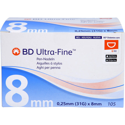 BD ULTRA-FINE Pen-Nadeln 8 mm 31 G 0,25 mm 105 St