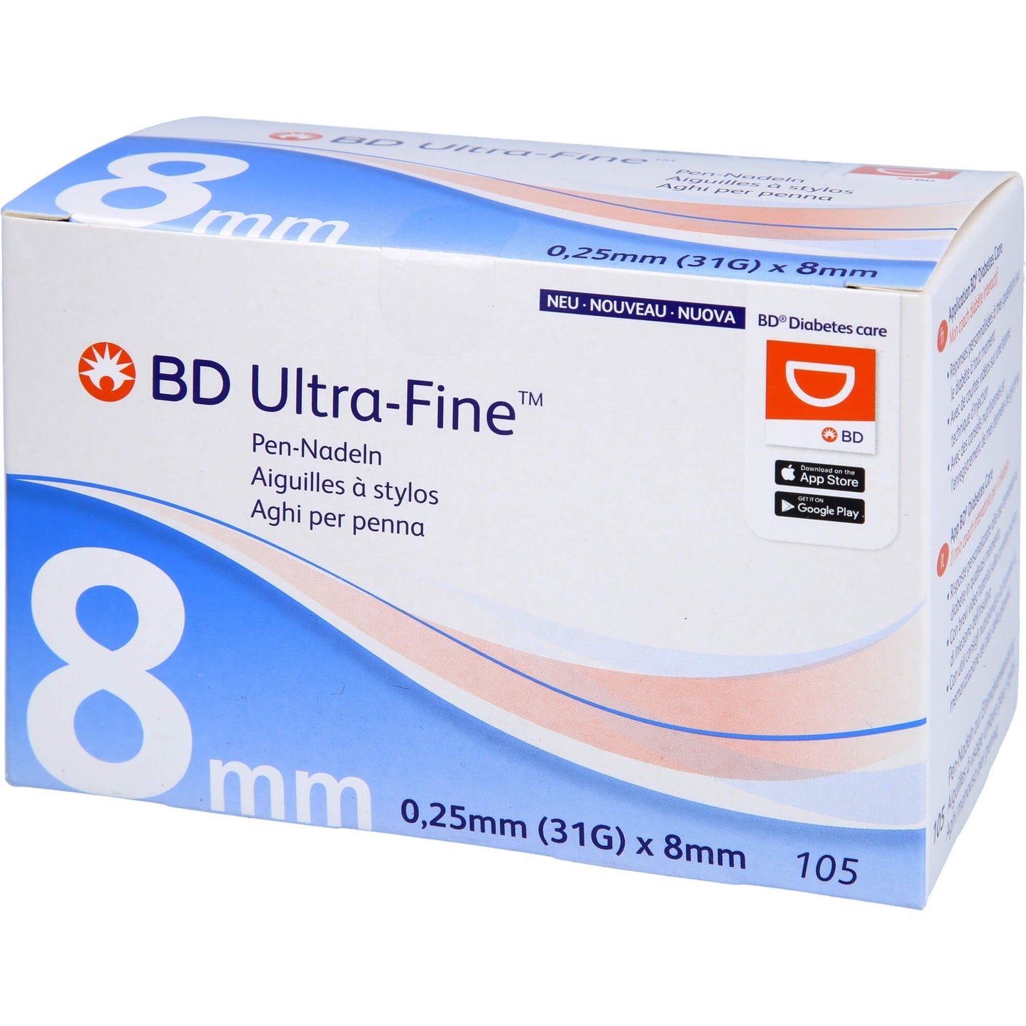 BD ULTRA-FINE Pen-Nadeln 8 mm 31 G 0,25 mm 105 St