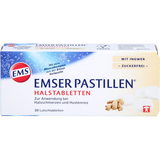 EMSER Pastillen Halstabletten m.Ingwer zuckerfrei 30 St