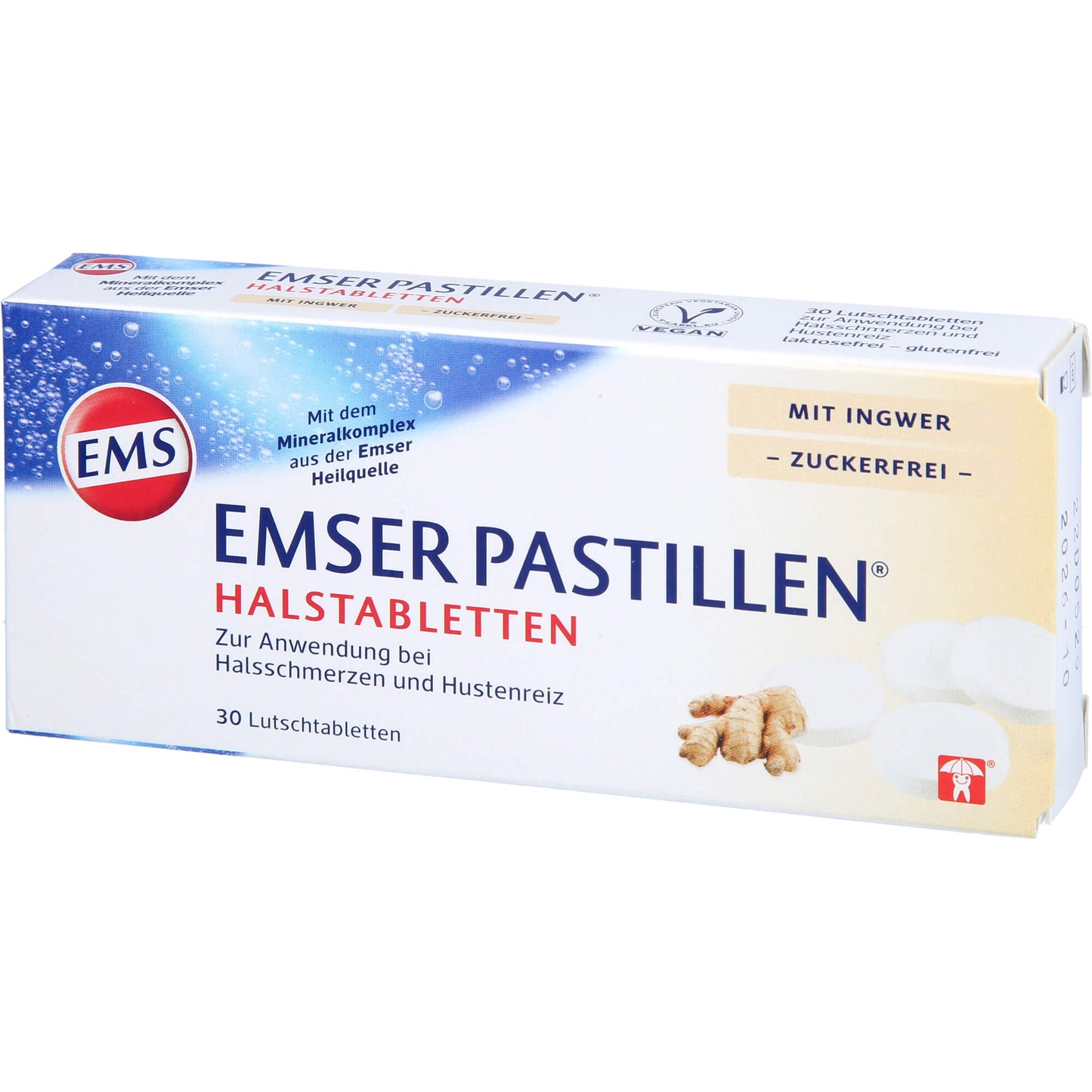 EMSER Pastillen Halstabletten m.Ingwer zuckerfrei 30 St