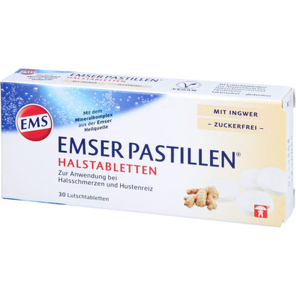 EMSER Pastillen Halstabletten m.Ingwer zuckerfrei 30 St