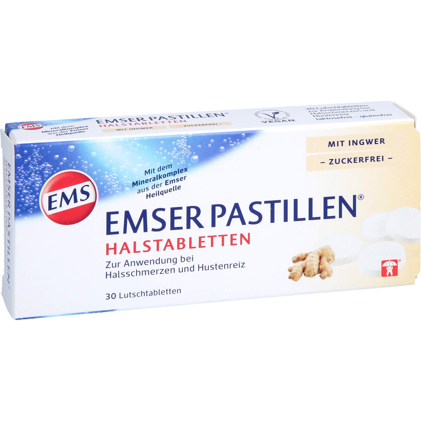 EMSER Pastillen Halstabletten m.Ingwer zuckerfrei 30 St