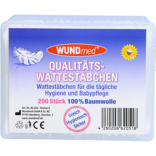 QUALITÄTS Wattestäbchen Baumwolle 200 St