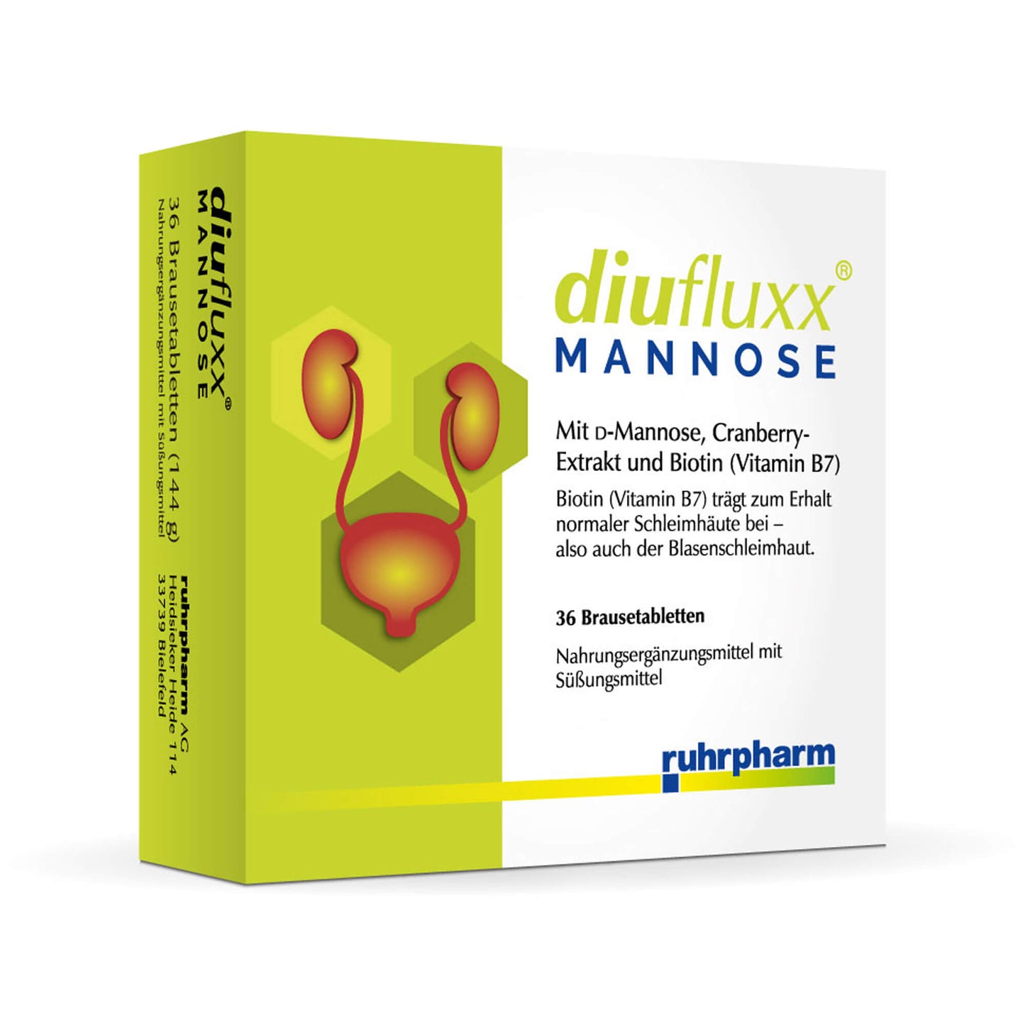 DIUFLUXX Mannose Brausetabletten 36 St