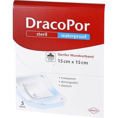 DRACOPOR waterproof Wundverband 15x15 cm steril 5 St