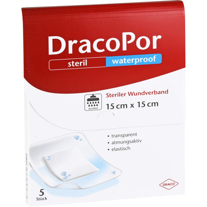 DRACOPOR waterproof Wundverband 15x15 cm steril 5 St