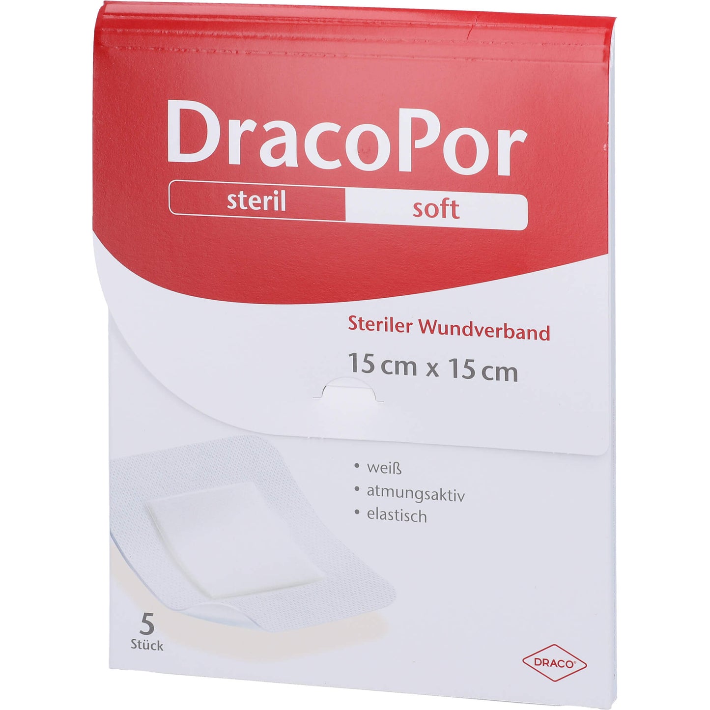 DRACOPOR Wundverband 15x15 cm steril 5 St