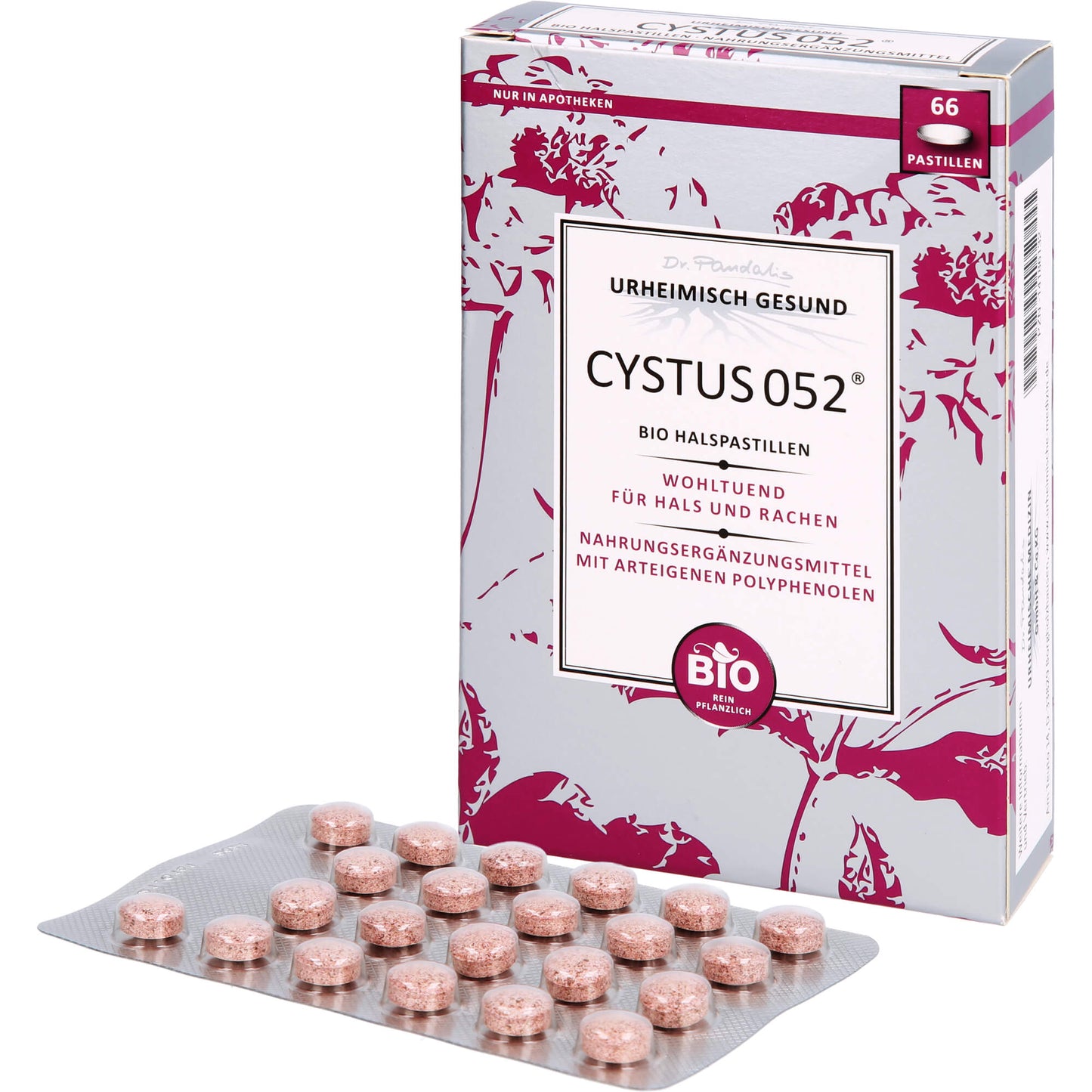 CYSTUS 052 Bio Halspastillen 66 St