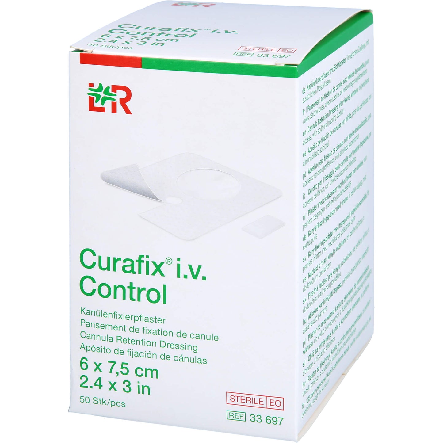 CURAFIX i.v. Control Kanülenfixierpfl.6x7,5 cm 50 St