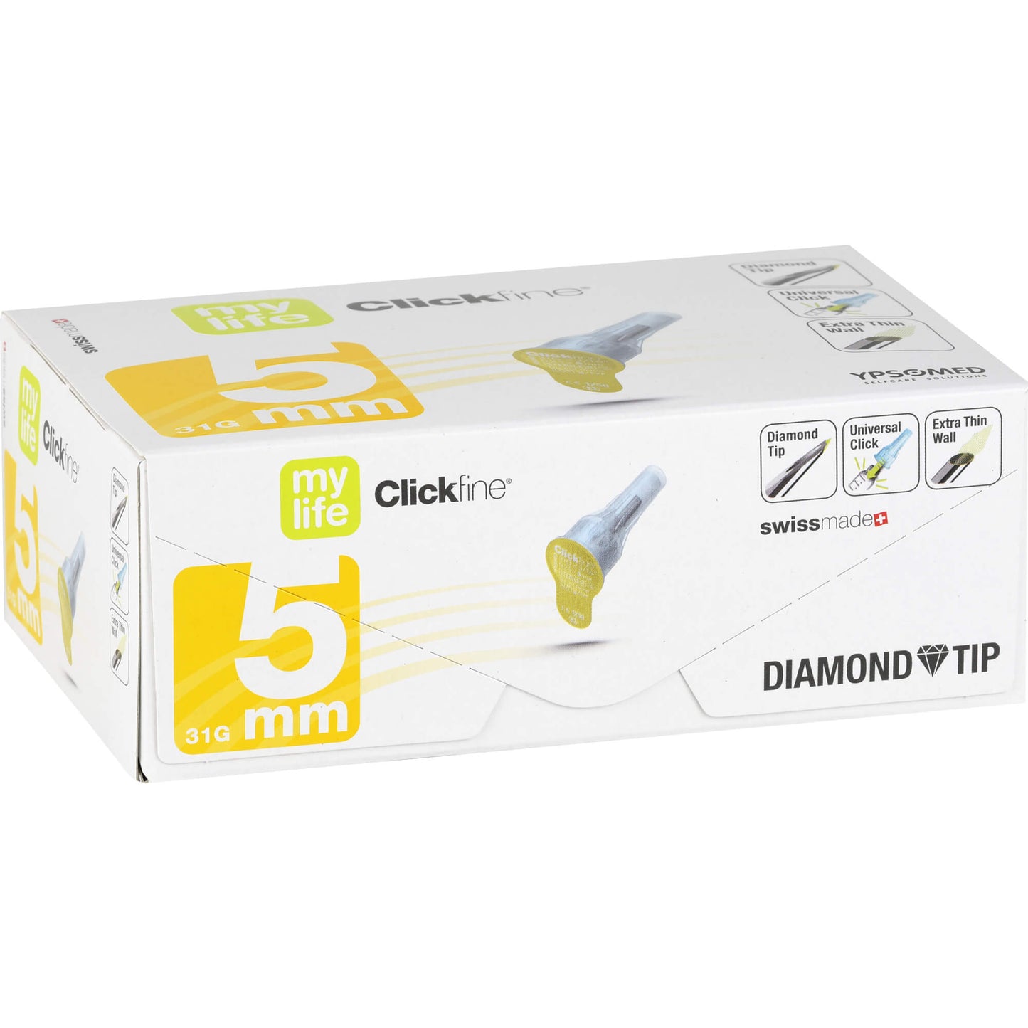 MYLIFE Clickfine Pen-Nadeln 5 mm 31 G Diamond Tip 100 St