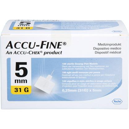 ACCU FINE sterile Nadeln f.Insulinpens 5 mm 31 G 100 St