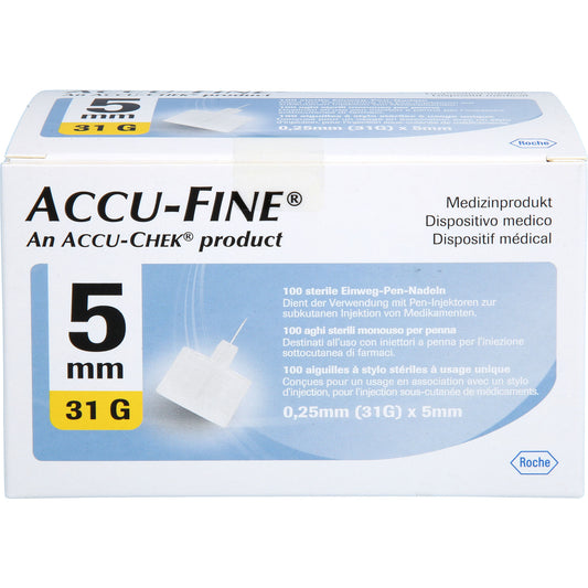 ACCU FINE sterile Nadeln f.Insulinpens 5 mm 31 G 100 St