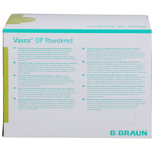 VASCO OP Powdered Handsch.Latex Gr.8,0 naturweiß 2X50 St