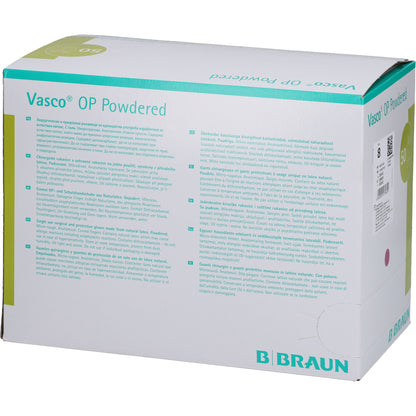 VASCO OP Powdered Handsch.Latex Gr.8,0 naturweiß 2X50 St