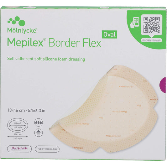 MEPILEX Border Flex Schaumverb.haft.13x16 cm oval 5 St