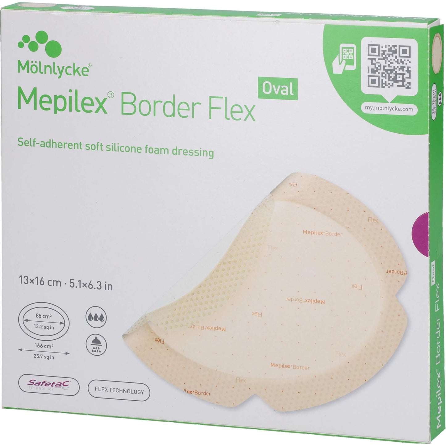 MEPILEX Border Flex Schaumverb.haft.13x16 cm oval 5 St
