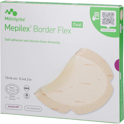 MEPILEX Border Flex Schaumverb.haft.13x16 cm oval 5 St
