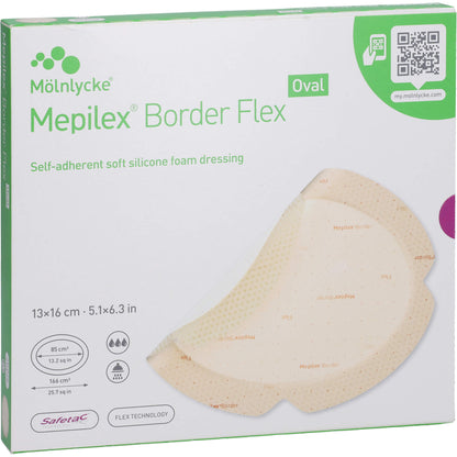 MEPILEX Border Flex Schaumverb.haft.13x16 cm oval 5 St