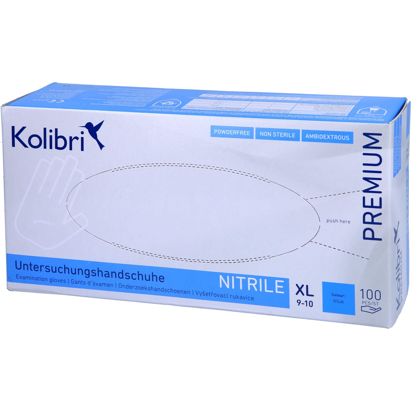 KOLIBRI Premium U.Hands.Nitril unst.pf XL blau 100 St