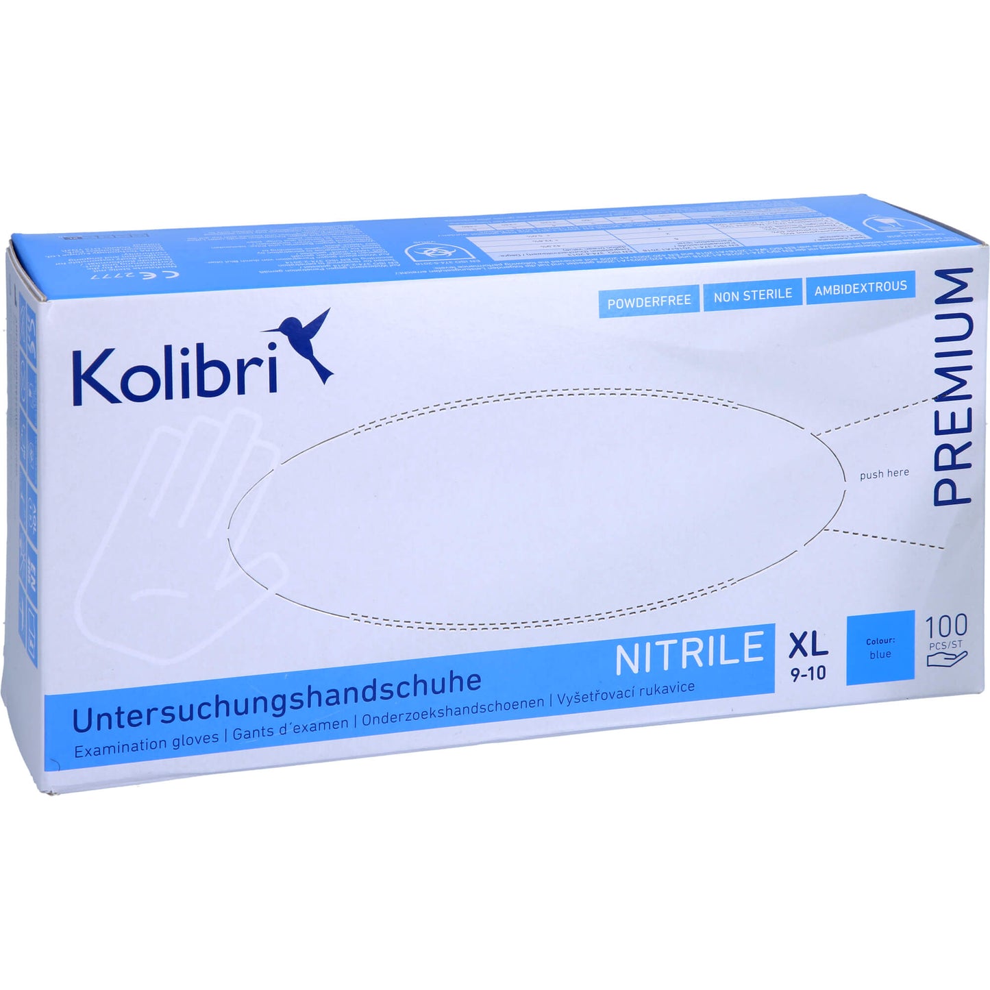 KOLIBRI Premium U.Hands.Nitril unst.pf XL blau 100 St