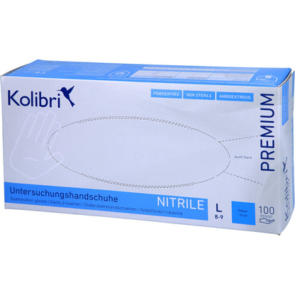 KOLIBRI Premium U.Hands.Nitril unst.pf L blau 100 St