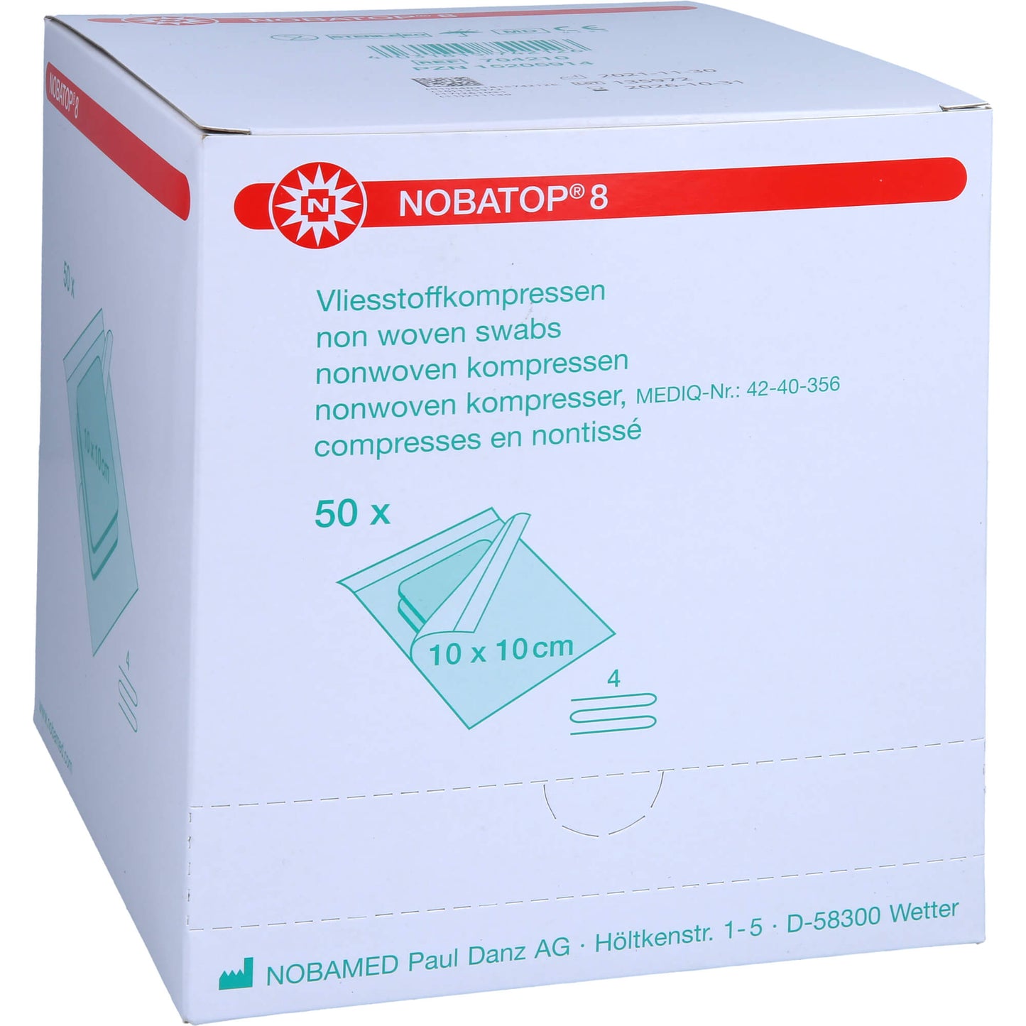 NOBATOP 8 Kompressen 10x10 cm steril 50X2 St