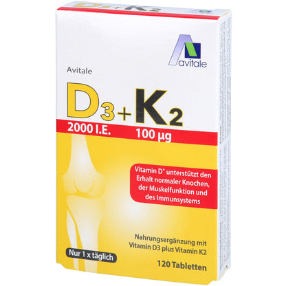 D3+K2 2000 I.E.+100 µg Tabletten 120 St