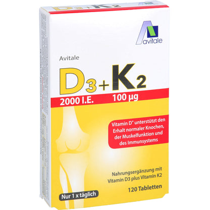 D3+K2 2000 I.E.+100 µg Tabletten 120 St