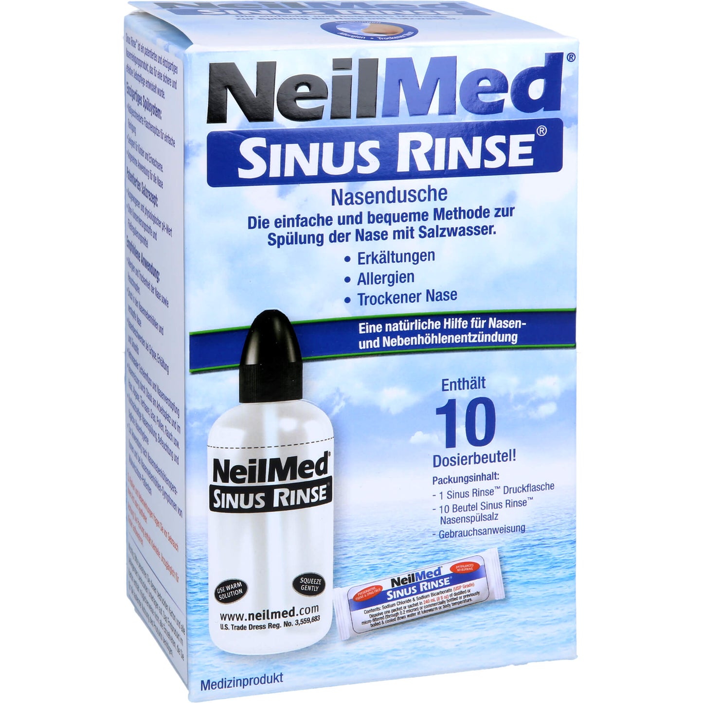 NEILMED Sinus Rinse Nasendusche+10 Btl.Spülsalz 1 P