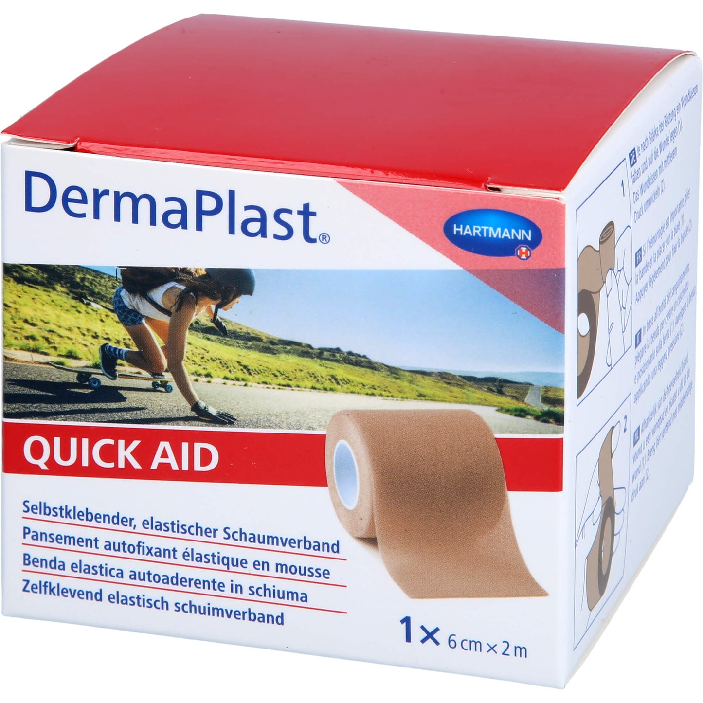 DERMAPLAST Quick Aid Schaumverb.6 cmx2 m hautf. 1 St