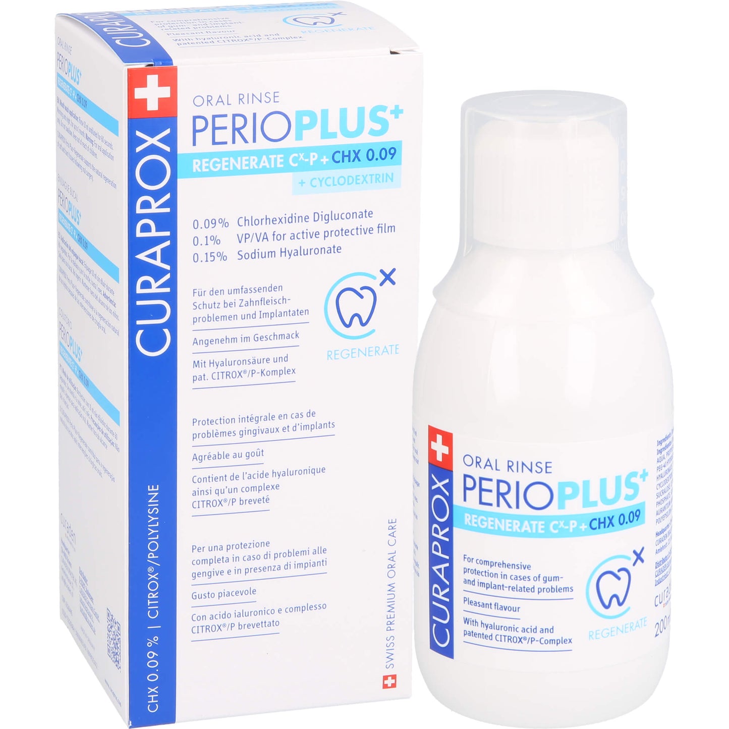 CURAPROX perio Plus+ Regenerate Mundspül.CHX 0,09% 200 ml