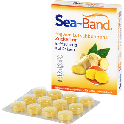 SEA-BAND Ingwer-Lutschbonbons zuckerfrei 24 St