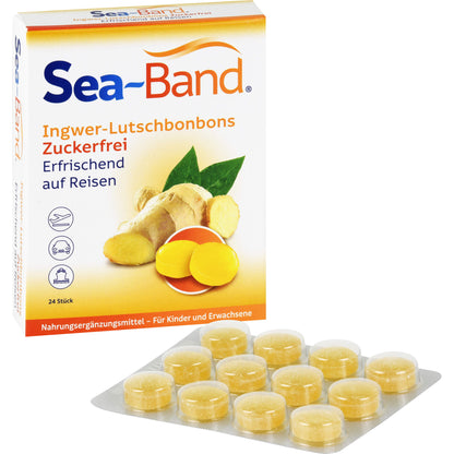 SEA-BAND Ingwer-Lutschbonbons zuckerfrei 24 St