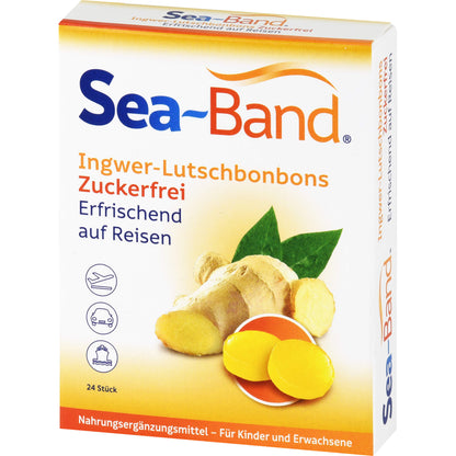 SEA-BAND Ingwer-Lutschbonbons zuckerfrei 24 St