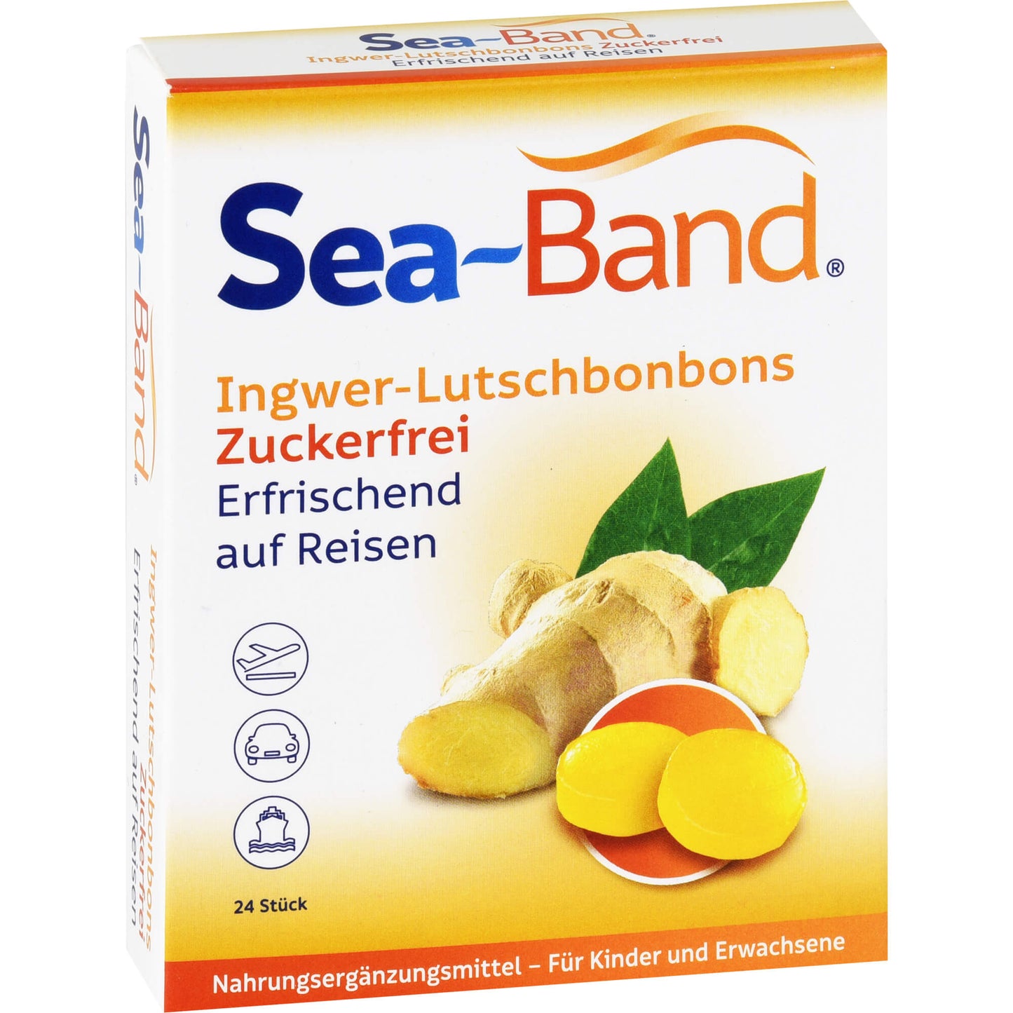 SEA-BAND Ingwer-Lutschbonbons zuckerfrei 24 St
