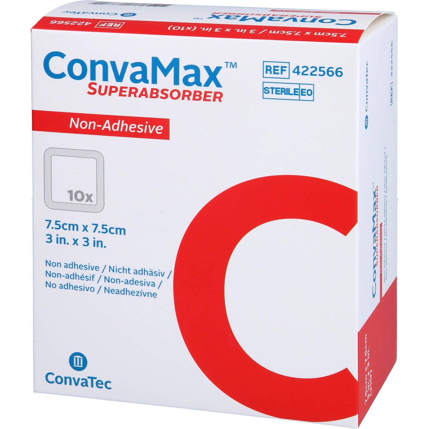 CONVAMAX Superabsorber nicht adhäsiv 7,5x7,5 cm 10 St