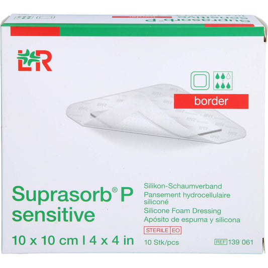 SUPRASORB P sensitive PU-Schaumv.border 10x10cm 10 St