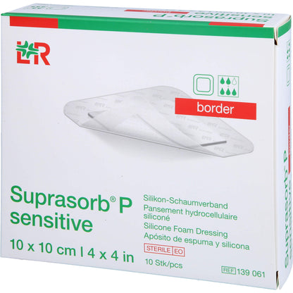 SUPRASORB P sensitive PU-Schaumv.border 10x10cm 10 St
