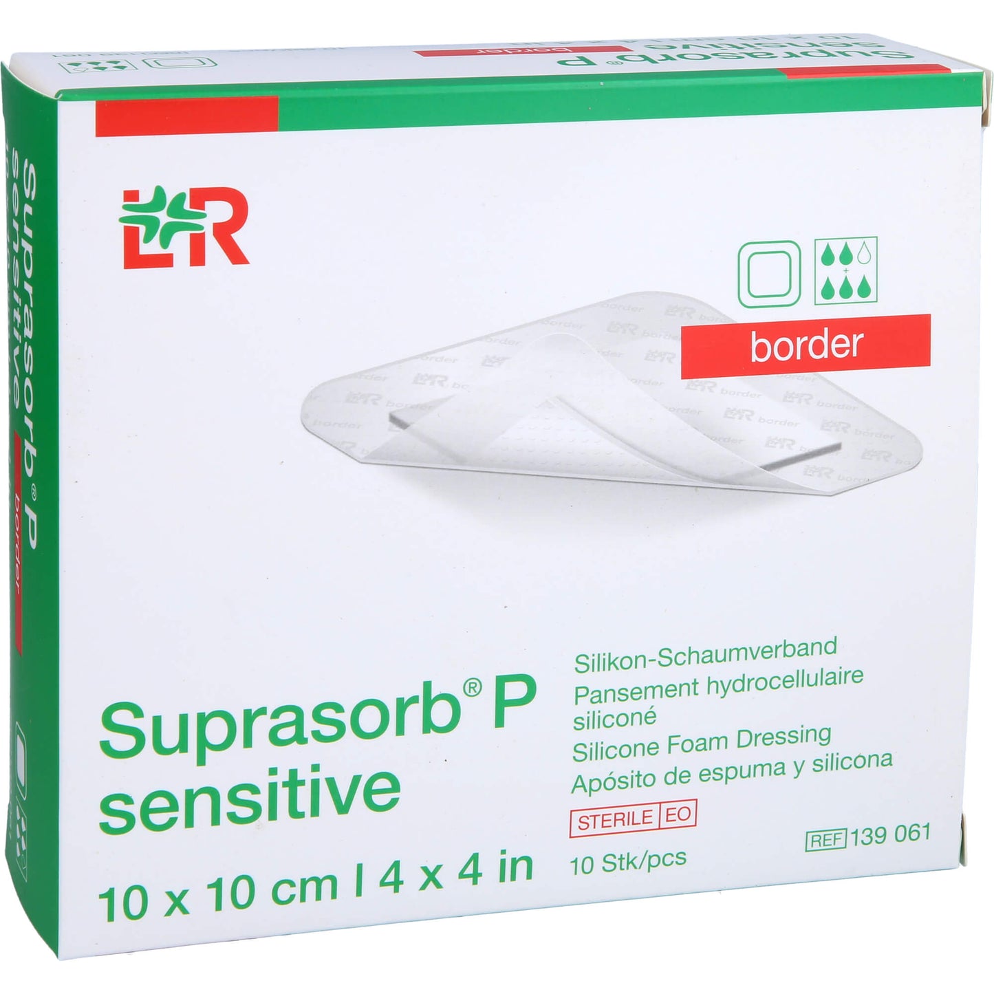 SUPRASORB P sensitive PU-Schaumv.border 10x10cm 10 St