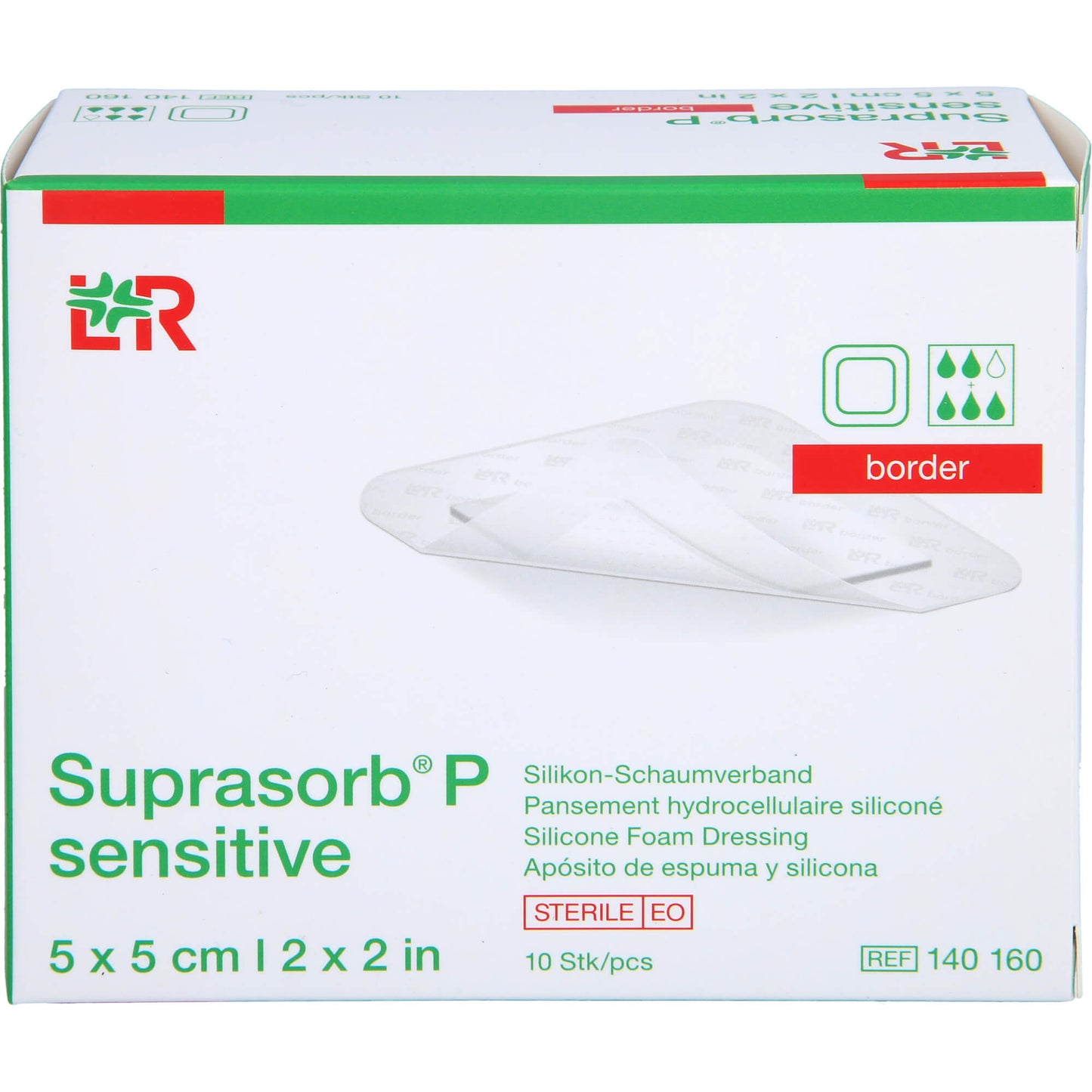 SUPRASORB P sensitive PU-Schaumv.border 5x5cm 10 St