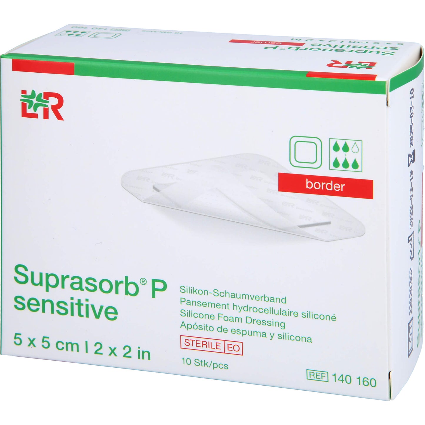 SUPRASORB P sensitive PU-Schaumv.border 5x5cm 10 St