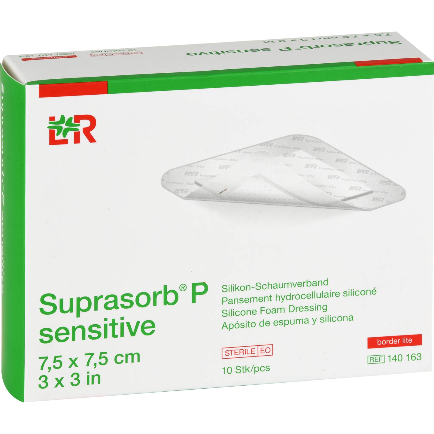SUPRASORB P sensitive PU-Schaumv.bor.lite 7,5x7,5 10 St
