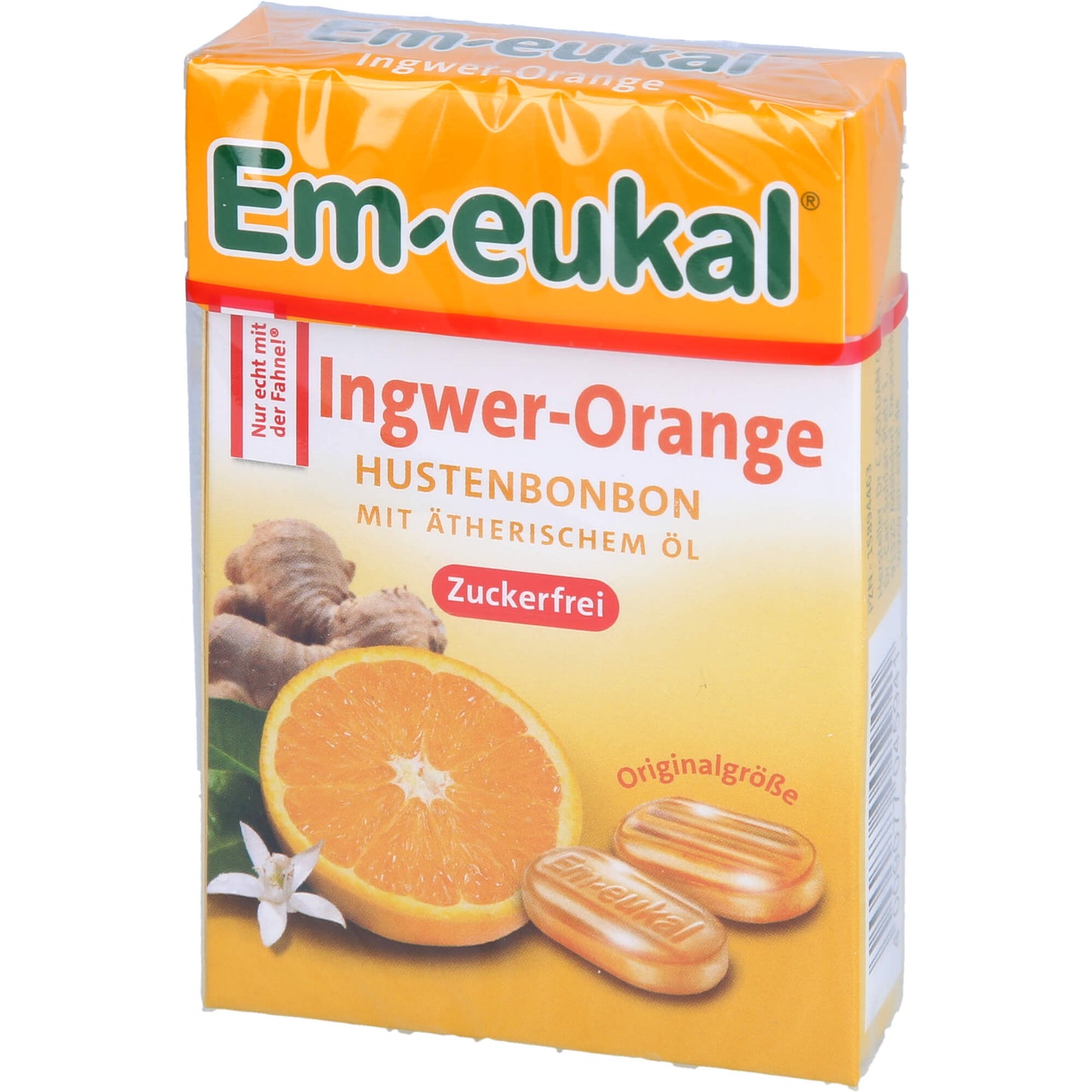 EM-EUKAL Bonbons Ingwer Orange zuckerfrei Box 50 g