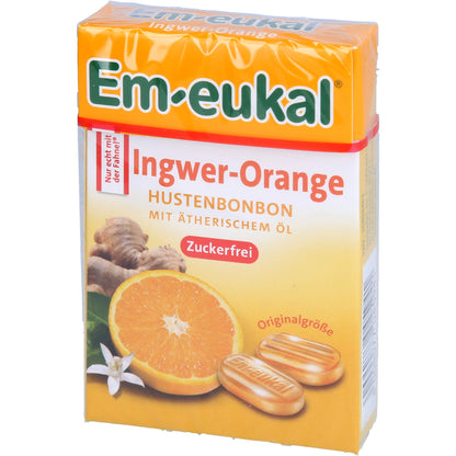 EM-EUKAL Bonbons Ingwer Orange zuckerfrei Box 50 g