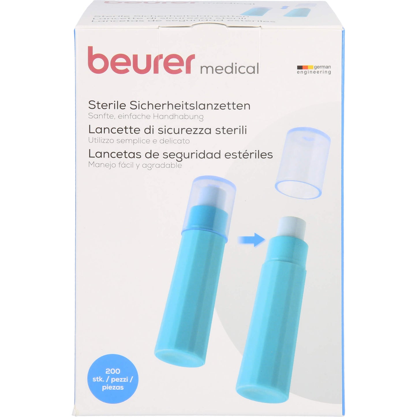 BEURER Sicherheitslanzetten steril 28 G 2,2 mm 200 St