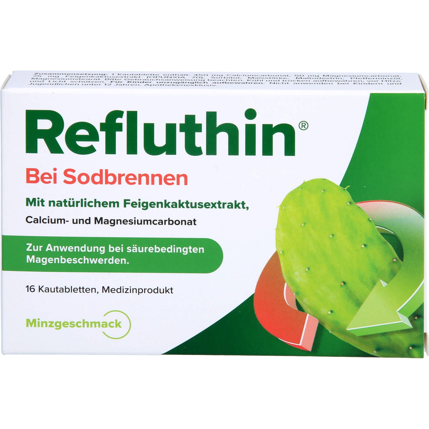 REFLUTHIN bei Sodbrennen Kautabletten Minze 16 St