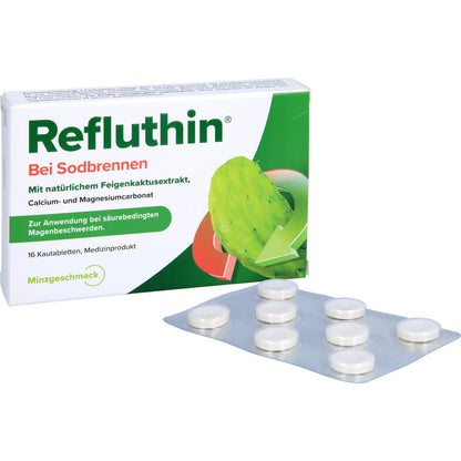 REFLUTHIN bei Sodbrennen Kautabletten Minze 16 St