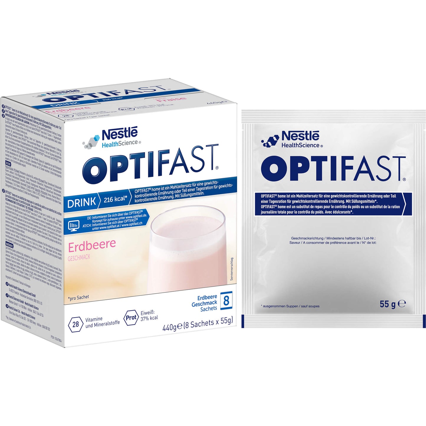 OPTIFAST Drink Erdbeere Pulver 8X55 g